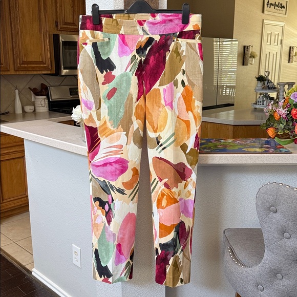 Chico’s Brigitte™ Abstract Floral Slub Pants - Picture 6 of 12